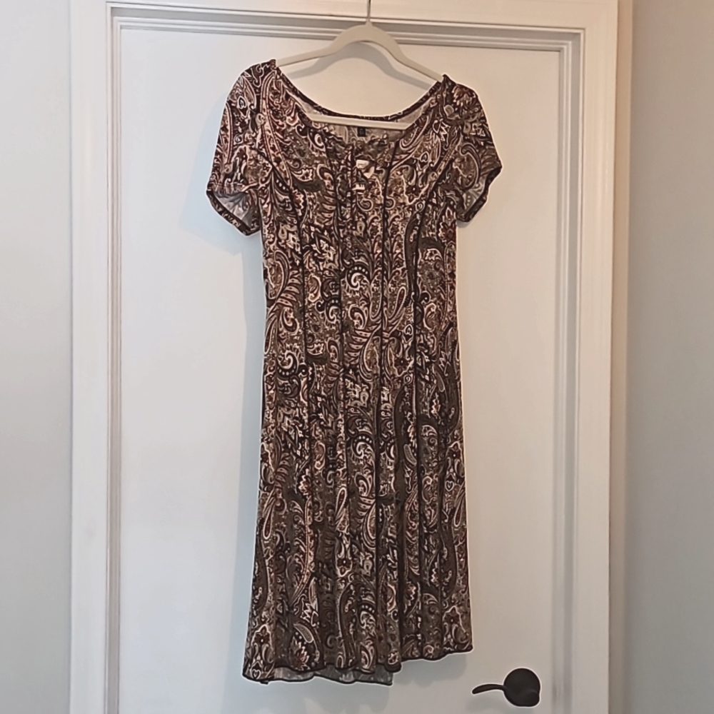 NWT Sami and Jo Brown Print Dress